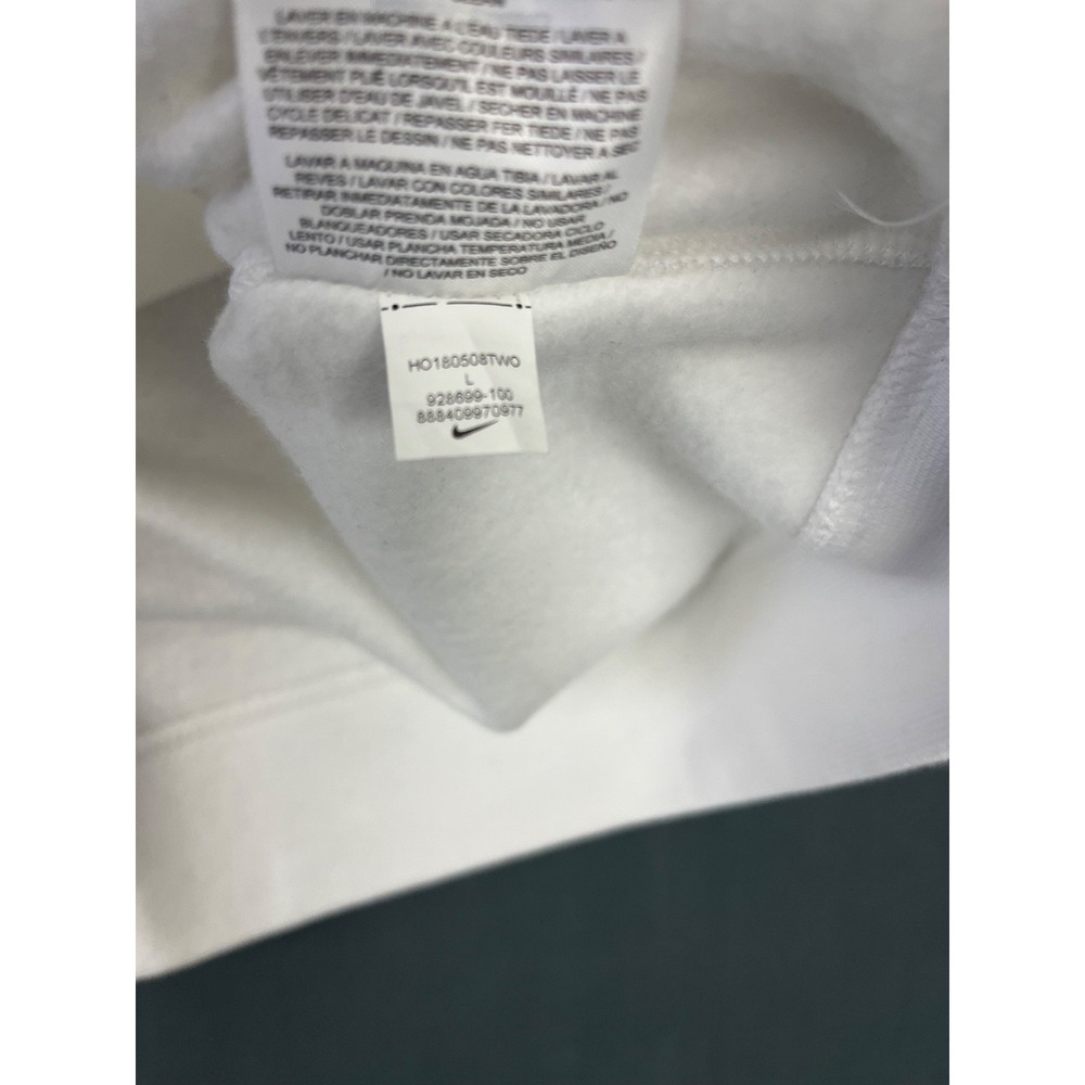 Nike Just Do It Sweatshirt Mens L White Box Logo Crew Neck Long Sleeve Pullover - Picture 7 of 9